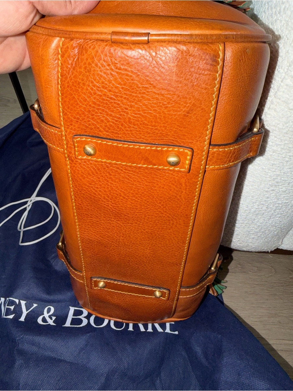 Dooney & Bourke Florentine Tan Leather Satchel Handbag - Picture 6 of 14